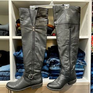 Black over-the-knee boots